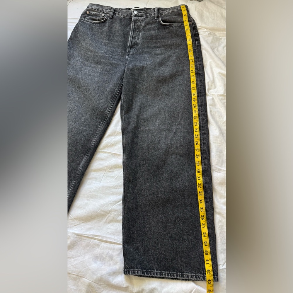 Agolde Wide Leg Baggy Jeans Black Denim Women’s 32х30  12 Opening - Picture 11 of 15